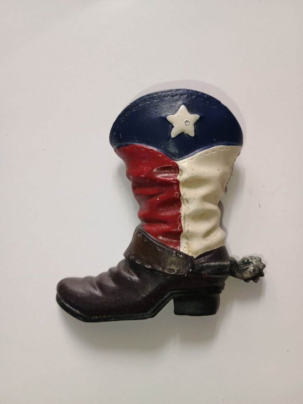Texas Flag Cowboy Boot Magnet Resin Ornament With Spur
